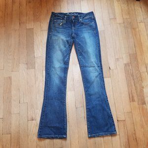 American Eagle Y2K Skinny Kick Boot Stretch Denim Blue Jeans Women's Size 4